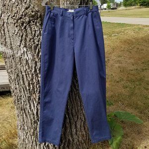 L.L. Bean Blue Bayside Original Fit Plain Front Pants